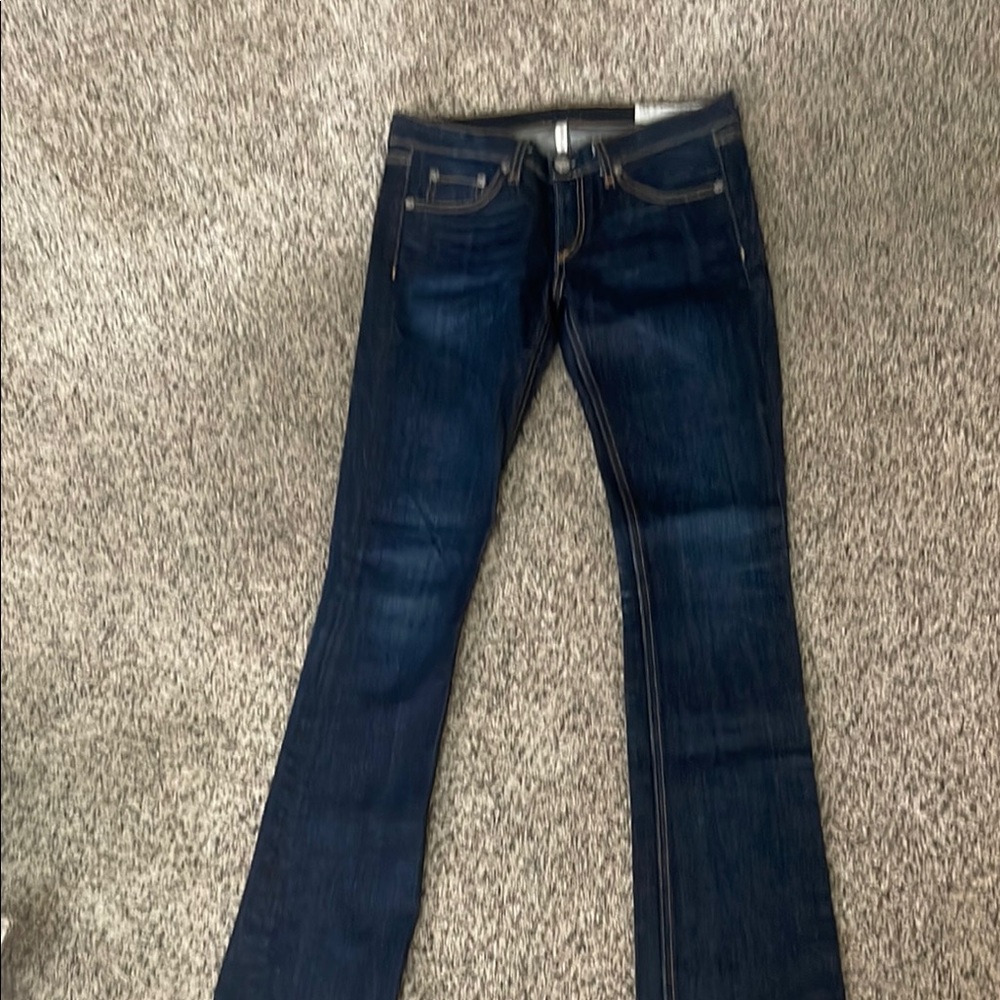 rag & bone Women's Boot Cut Jeans in Dark Blue